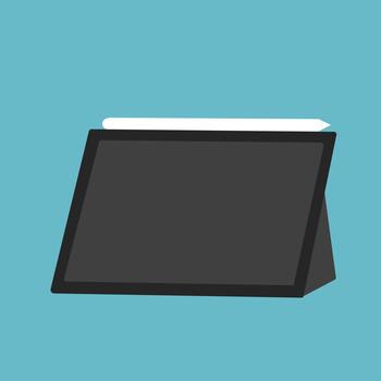 tablet computer stand screen icon element vector