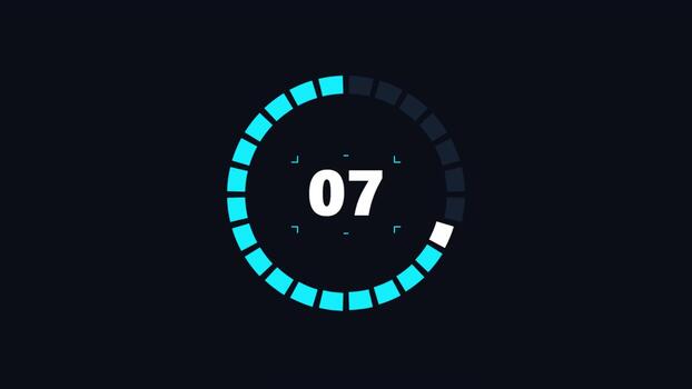 numérique compte à rebours minuteur interface animation video