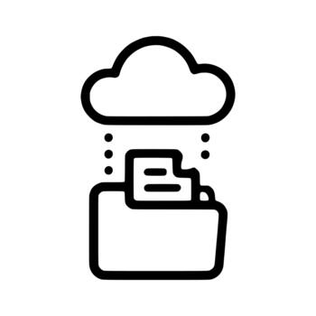 Cloud computing icon showing data transfer and folder storage vector