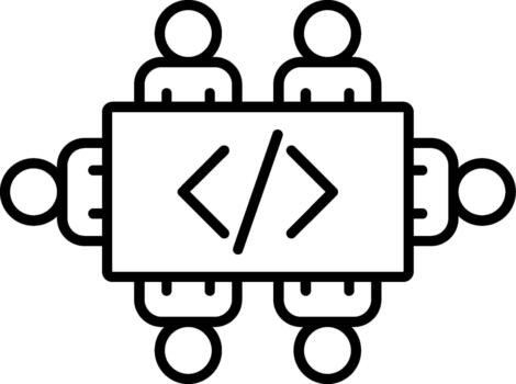 Code Implementation for Creative Design Asset for Technology Focused Projects vector