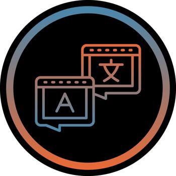 Language Switcher Creative Element for Interface Projects Gradient Inverted Circle vector