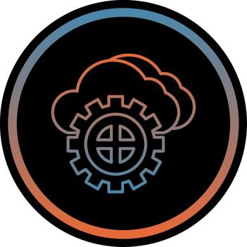 cloud computing server remote hosting Gradient Circle vector