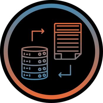 database SQL tables storage records Gradient Circle vector