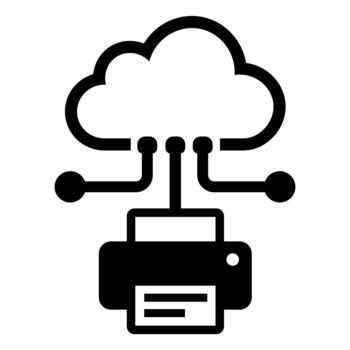 Cloud Connected Printer Network Icon vector