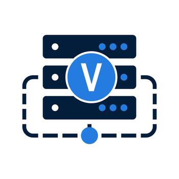 Virtualization Server Cluster Technology Icon. vector