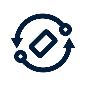 Circular Arrows Around Rectangular Object Icon. vector