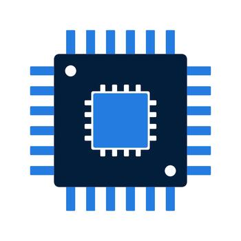 Microchip Processor Unit Icon Illustrating Digital Technology and Computing. vector