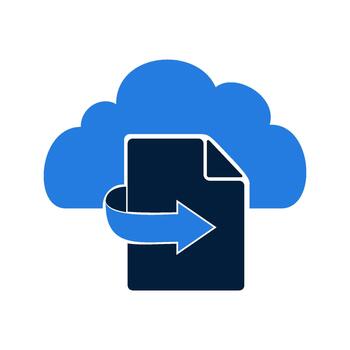 Cloud Data Transfer Document Upload Icon. vector
