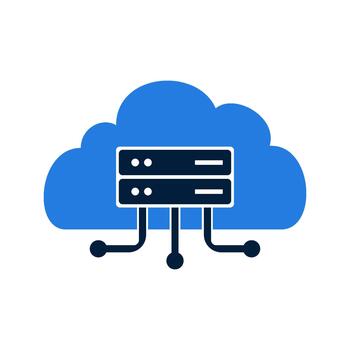 Cloud Computing Server Network Technology Icon. vector