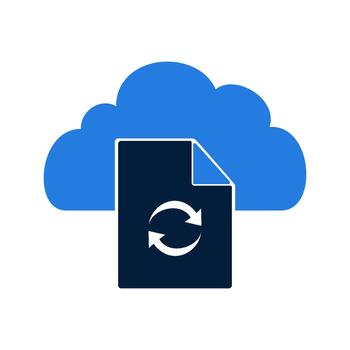 Cloud Document Syncing and Refreshing Icon. vector