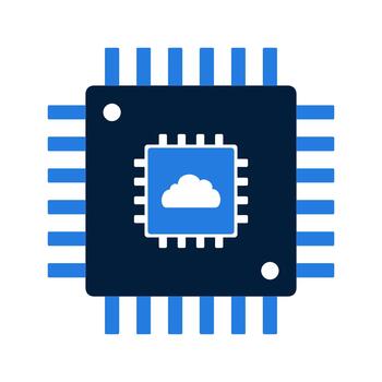 Cloud Computing Microchip Technology Icon Symbol. vector