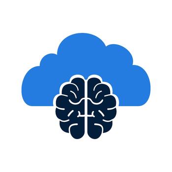 Cloud Brain Artificial Intelligence Concept. vector
