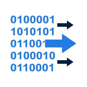 Binary Code Data Flow and Processing Concept. vector