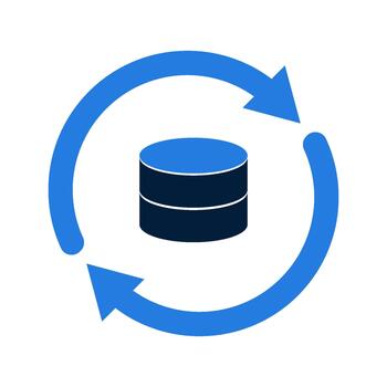 Database Synchronization and Data Refresh Cycle Icon. vector