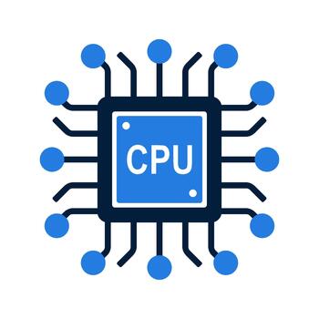 Central Processing Unit Microchip Icon Technology. vector
