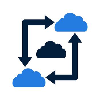 Cloud Computing Data Synchronization and Transfer Process. vector