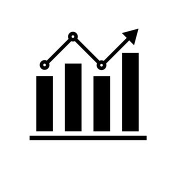 Solid Black Bar Chart Graph Icon vector