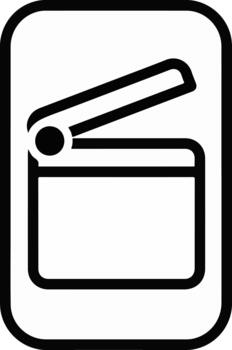 Clapperboard icon inside rounded rectangle frame vector
