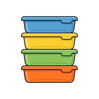 Stackable storage containers Illustration vector