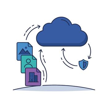 Secure Cloud File Storage and Data Syncing vector