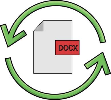 Document Conversion Process with Circular Arrows. vector