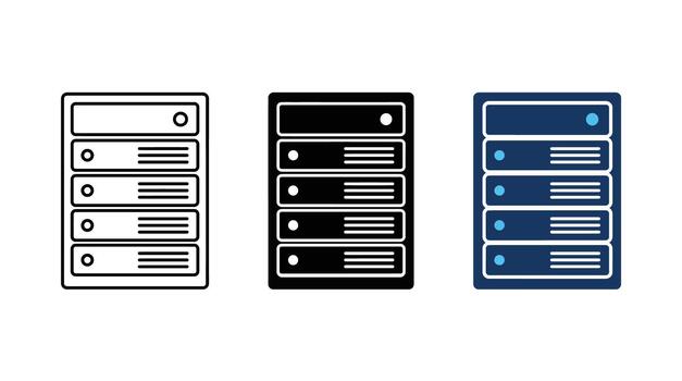icono de rack de servidor vector