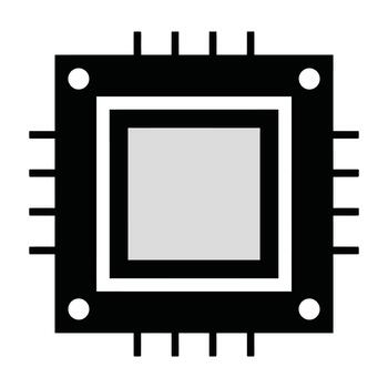 Microchip Computer Processor Icon Representing Advanced Digital Hardware Technology vector
