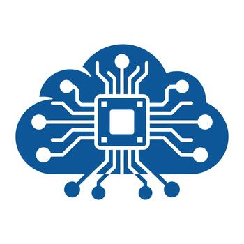 Cloud microchip processor circuit graphic vector