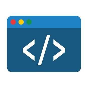código ventana soporte símbolo programación icono ilustración vector
