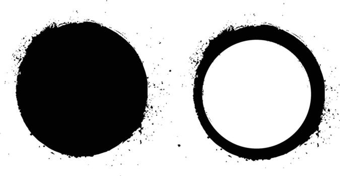 Rough Brush Stroke Circle Elements vector