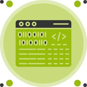 Coding Glyph Two Color Software Development vector