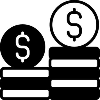 moneda apilar semi sólido monetario ahorros vector