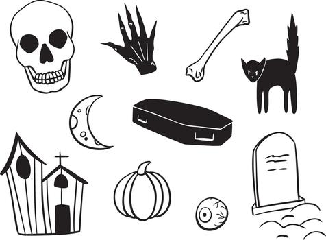 Víspera de Todos los Santos elementos paquete vector
