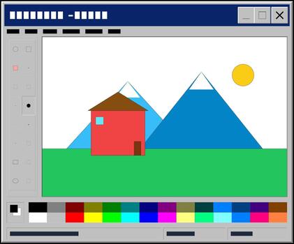 Retro Computer Graphic Painting Program Interface vector