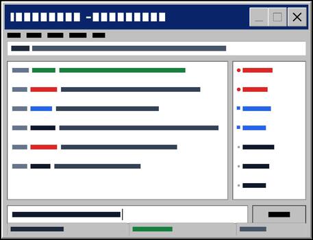 Retro Computer Text Editor and Code Application Interface vector