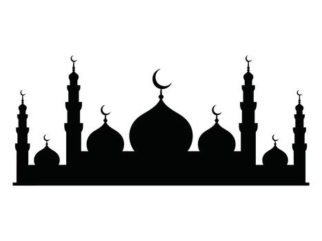 mezquita silueta elementos vector