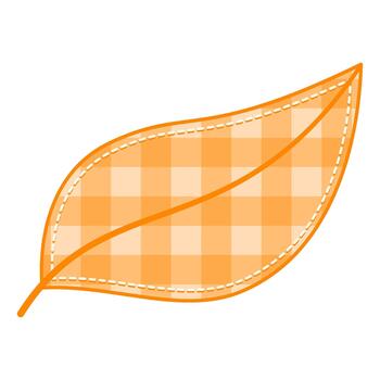 Orange gingham pattern leaf vector