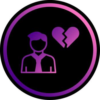 Broken Heart Creative Element for Interface Projects Gradient vector