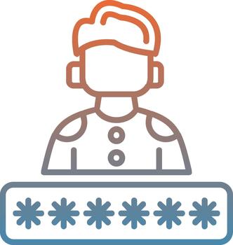 Login Credentials Creative Element for Interface Projects Gradient Outline vector