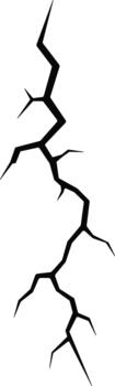 Bold Angular Crack with Sharp Branches Isolated vector