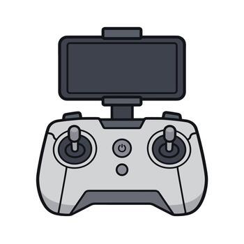 Drone remote controller with display screen vector