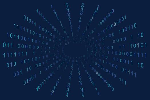 Futuristic Binary Code Digital Data Tunnel Background vector