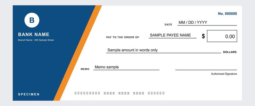 Specimen Check Diagonal Split Document Template vector