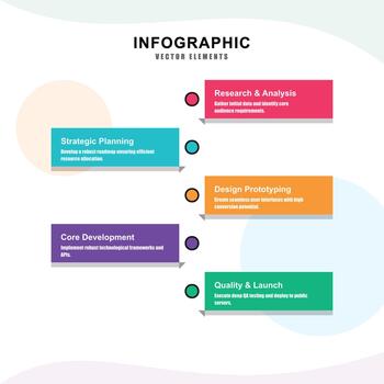 Curved Five Step Process vector