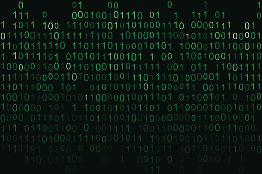 Futuristic Binary Code Rain Cybersecurity Technology Background vector