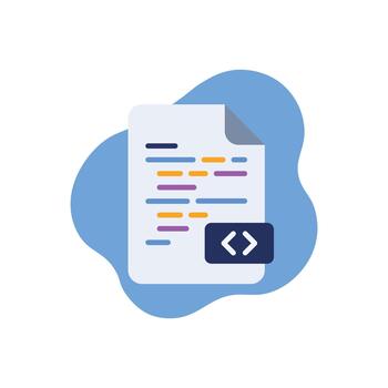 Code File Document Flat Illustration vector