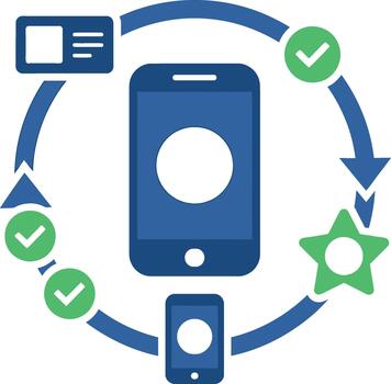 Mobile Application Development Process Flowchart Icon vector