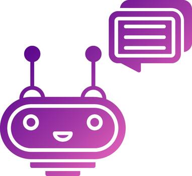 chatbot bot virtual assistant automated Gradient Design Solid vector