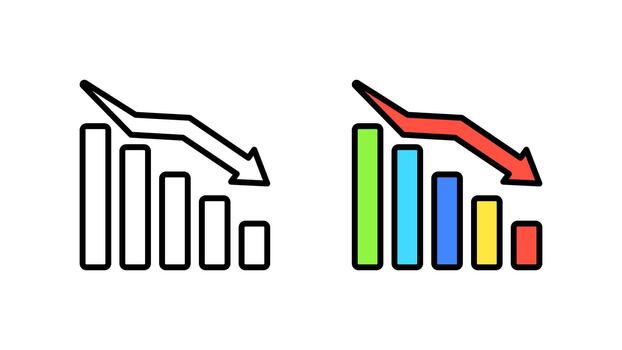 actuación disminución iconos, múltiple estilo colección vector
