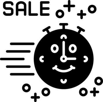 Sale Countdown Timer Semi Solid Icon Urgency Timer vector
